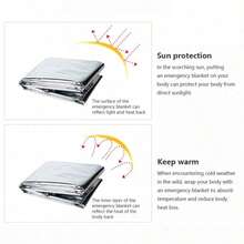 Heat Shrinkable Emergency Blanket, PET Material, Suitable For Camping, Hiking And Outdoor Activities All Seasons - Multicolor - View 3