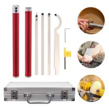 Red 8Pcs Wood Turning Tools Set, 2.65lbs Carbide Blade Lathe Turning Tools With Case For Smoothing, Roughing, Hollowing, And Detailing Work - Red - 查看 2