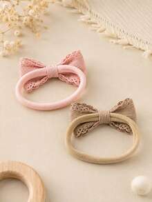 6PCS Colorful Baby Headbands, Knit Bow Soft Stretchy Hairbands With Tiny Gold Star For Newborn Girls,Infant/Toddler Hair Accessories - Multicolor - View 6