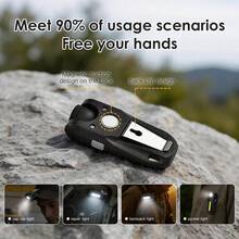 1/2PCS Rechargeable LED Flashlight, Cob Side Light-C Type Rechargeable, Portable Multifunctional Outdoor Flashlight With Clip/Magnet, Suitable For Hiking, Camping, Fishing, Running, Emergency Lighting - Black - View 6