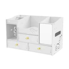 SHIOUCY White PVC Cosmetic Organizer, Vanity Storage Box, Makeup Organizer, Desktop Jewelry Storage Drawer Case With Mirror For Home Bedroom Dormitory - White - View 7