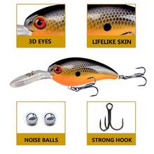 10cm 14g Rock & Roll Crank Lure, Realistic Hard Bait Fishing Tackle - Multicolor - View 3