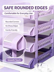 Foldable Plastic File Rack, 3-Tier And 4-Tier Gradient Color Foldable File Tray, Stackable Letter Tray File Organizer Storage Rack, Transparent Desktop File Organizer, Suitable For School Office Home, File Storage Basket Office Desktop Accessories - Gradient File Disk - View 7