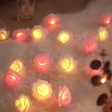 10-Light String Artificial Rose Lights, Suitable For Mother's Day, Backyard, Bar, Cafe Style, Camping Lighting, Patio, Wedding, Bedroom, Birthday Party, Graduation Season, Bar And Garden Decoration (Battery Not Included) - Rose String Lights - View 11