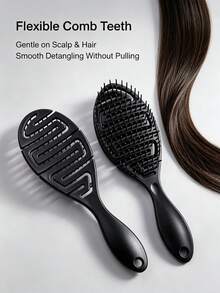 1pc Women's Dual-Use Wet & Dry Hair Brush, Air Cushion Design, Suitable For Scalp And Hair Texture, Dual-Effect For Wet & Dry Hair, Smooth Long Hair, Beauty Comb - Multicolor - View 2