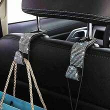 2件裝水鑽汽車座椅背掛鉤，創意隱形掛鉤，可用於懸掛配件 - A - 查看 1