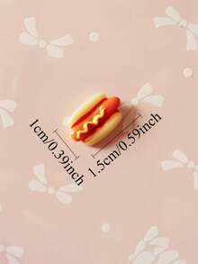 1/6/10/20pcs Mini Resin Hot Dog Decorations, Miniature Hot Dog, Suitable For Dollhouse Food Decor, Fairy Garden, Miniature Landscape And Crafts, DIY Miniature Food Decor, Exquisite Design Durable Small Model, Phone Case Decoration DIY Accessories - A - View 9