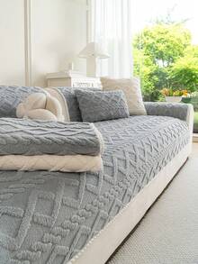 1pc Premium Bubble Fleece Sofa Cover, Comfortable Warm Anti-Slip Seat Cushion, All-Season Home Decor - Multicolor - View 11