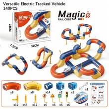 Variable Assembly Electric Track Train DIY 3D High-Speed Rail Toy, Can Run Vertically And With Lights, Educational Early Learning Birthday Gift For Boys & Girls, Suitable For Children & Kids Electric Train Set - Multicolor - View 9