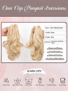 Synthetic Wavy Ponytail Extension Hairpiece Short Curly Claw Clip Ponytail For Women Heat Resistant Pony Tail Clip Fake Hair - Multicolor - View 2