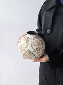 1个美式乡村风格裂纹陶瓷花瓶，复古花卉田园装饰花瓶，大容量壁炉架花瓶，适合插鲜花/干花，创意复古，节日派对装饰 - 彩色 - 查看 18