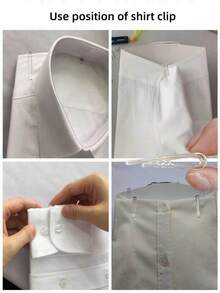 Plastic Transparent Shirt Clips Clothing Collar Packaging Fixing Clips White Shirt Anti-Slip Toothed Large Clips Organizer Clips For Various Clothes Socks Ties Scarves Wardrobe Essential - A - View 4
