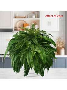 1pc Realistic Boston Fern Artificial Plant, UV-Resistant And Fade-Proof Faux Fern Plant, Lifelike And Durable, Suitable For Outdoor Garden, Porch, Entryway, Window Sill, Wedding Decor - Multicolor 1 - View 9