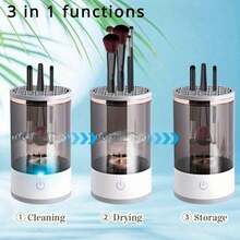 Makeup Brush Cleaner, Auto-Rotating Cozy Luna Brush Cleaner For Deep Cleaning, Upgraded & No Need To Install, One-Click Operation, Suitable For All Of Makeup Brushes (2PCS) - Default-white - View 8