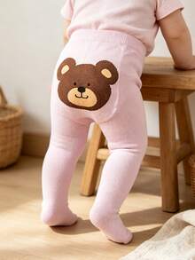1/2/3pcs Cartoon Bear Print Baby Footed Tights, Soft Elastic High Waist Infant Toddler Tights - Multicolor - View 40