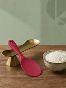 Cuchara de arroz de silicona antiadherente y resistente al calor, diseño de una sola pieza, mango ergonómico, duradera y fácil de limpiar, adecuada para arroz, ensalada, puré de papas, utensilio de cocina - Ver 5