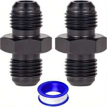 2PCS 6AN Male Flare To 3/8" NPT Pipe Fitting Adapter Aluminum Straight Black - Black - View 13