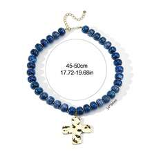 Collar de Cruz con Cuentas Personalizado de Moda para Mujer, Collar con Colgante de Cruz con Cuentas, Collar de Cuentas Estilo Bohemio para Mujer, Joyería de Regalo para Uso Diario y Fiestas - Multicolor - Ver 3