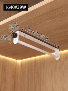 1pc Pull-Out Sliding Clothes Rack, Convenient And Fast, Multi-Functional Wardrobe Storage, Metal Clothes Rack, Heavy Duty Adjustable Clothes Rack, Space-Saving Clothes Rack Rod, Suitable For Bedroom Wardrobe, Apartment, Dormitory - White - View 12