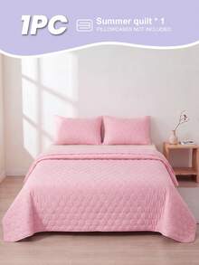 1pc Cooling Air Conditioning Quilt, Pink Bedding Cover, Breathable & Lightweight, Super Soft & Comfortable, Suitable For Twin/Full/Queen/King Sizes, Perfect For Home & Dorm, Pillow And Pillowcase Not Included, Machine Washable - Pink - View 3