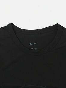 Nike Men's AS M NK DF UV HYVERSE TOP FLD Short Sleeve Knit Collarless T-Shirt TIM3596-010 - Black - View 3