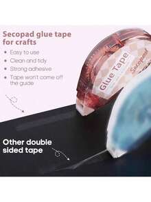 12/8/6/2 Rolls Double Sided Tape, Suitable For Adult And Student Crafts, Scrapbooking Tape, General Purpose Tape, Scrapbooking Rolls, Diary Decoration, Office And Teaching Supplies - Multiple Colors (random Style) - View 2