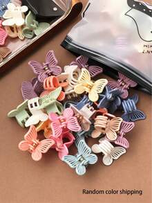 20pcs Spring Color Mini Butterfly Hair Clips,Cute Princess Style Small Hair Clips,Versatile Bangs Flyaway Hair Clips - Multicolor - View 6