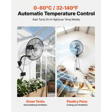 Ventilador de pared , ventilador colgante de pared de 20 pulgadas con oscilación y nebulizador, control remoto, clasificación IP44, 3 velocidades, temporizador de 18 horas, control de temperatura, potente para industria, comercio, garaje, taller, gimnasio. - 20 pulgadas con oscilación y nebulizador - Ver 4