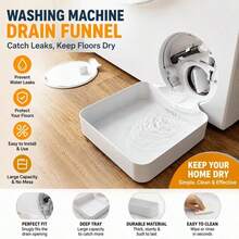 1pc All-In-One Washing Machine Drain Funnel With Lint Filter + Water Drip Tray, Universal Anti-Leak Accessory For Home Washing Machines, Laundry Room Water Accumulation And Moisture Prevention Floor Protection Tool, Practical Home Laundry Care Essential For Renters And Homeowners - A - View 9