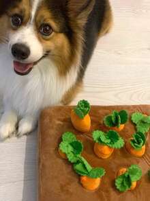 Carrot Pattern Dog Snuffle Mat, Interactive Foraging Puzzle Pet Toy, Soft Plush Washable Slow Feeding Training Mat, Stress Relief Sniffing Mat For Small And Medium Cats And Dogs - Multicolor - View 7