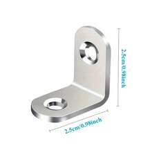 30pcs L-Shaped Right Angle Corner Brackets, Triangular Support Fixing Brackets For Cabinet Shelves, Furniture Tables, Chairs, Storage Racks, Wood Board Splicing Connectors, Furniture Board Right Angle Installation Accessories, Shelf Load-Bearing Fixing Connectors - Silvery - View 5