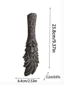 Whimsical Tree Face Garden Decor Outdoor – Spooky Halloween Decorations & Autumn Decor, Resin Wood-Look Wall Hanging Sculpture For Fence, Yard, Patio & Porch - Long-faced Tree Monster - View 13