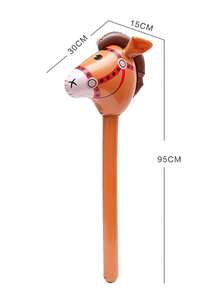 1pc 37 Inch Inflatable Stick, Inflatable Cowboy Horse Head Stick, Pony Stick Balloon, Suitable For Party, Birthday Theme Party, Home Decor, Family Gathering Photo Props - Multicolor - View 14