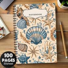 1 pezzo Taccuino a spirale a tema oceanico divertente per le vacanze, taccuino per insegnanti, taccuino estivo da spiaggia, taccuino oceanico, conchiglia marina, taccuino di ricerca in biologia marina, taccuino per scrivere, forniture scolastiche e da ufficio, taccuino da viaggio, diario di studio, lettura - Un libro (50 pagine, 100 pagine) - Visualizzare 12