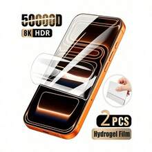 2pcs Full Coverage Waterproof Gel Film, Compatible With IPhone 17/16/15/14/13/12/11/17 Pro Max/16 Pro Max/17 Air/16E/Plus/Mini/X/Xr/Xs Max/7/8/Se2/Se3, Soft Screen Protector, Anti-Fingerprint, Anti-Scratch, Compatible With Phone Cases, Smooth Surface, Bubble-Free - Clear - View 1
