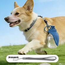 300ml Portable Pet Travel Water Bottle, Leak Proof Dispenser With Foldable Leaf Bowl  Material For Dogs Cats Outdoor Use - Blue - View 4