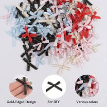 1000Pcs 1.7x0.9inch Metallic Gold Edge Mini Ribbon Bows-Gold & Silver Edged Polyester Bow Tie Ribbons For Hair Clip Accessories Holiday Packing Decor Christmas Halloweeen Wedding Decoration - Bow - View 3