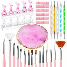 Nail Art Tools 24Pcs Set, 2 Sets Nail Stand, Nail Art Brush, Resin Nail Art Palette, 5 Pcs Nail Art Sculpture Pen, Dotting Pen Tools Nail Art Kit For Nail Art - Multicolor - View 1