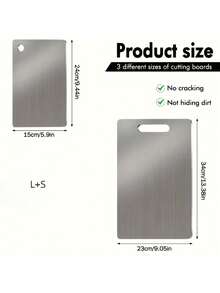 1pc/2pcs/3pcs Stainless Steel Cutting Board, Double-Sided Metal Chopping Board, Easy To Clean, Non-Stick, Space-Saving, Rust-Proof, Suitable For Fruits, Vegetables, Bread, Etc. - View 12