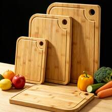 Tabla De Cortar De Bambú Natural Con Agujero Colgante, Cuatro Tamaños Para Preparar Alimentos En Casa - 33*23*1,6 cm - Ver 4
