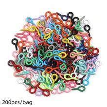 200 buah Konektor Liontin Berulir Paku Keling Mata Domba Besi Warna-warni, Konektor Perhiasan Kasual Aneka Warna untuk Aksesoris Liontin Gelang, Kalung, dan Anting DIY - Sekrup mata domba - View 10