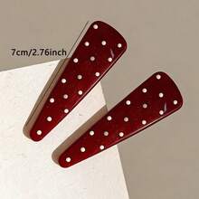 2pcs Fashionable Elegant Minimalist Polka Dot Hair Clips, Versatile Casual Bangs Clips, Daily Wear Accessories, Birthday Gift For Friends,Travel,Party - Multicolor - View 16