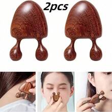 2pcs Small Snail Nose Massage Comb Wooden Nose Scraper Gua Sha Facial Eye Round Head Push Massage Tool - Multicolor - View 1