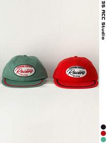 Letter Pattern English Embroidery Flat Brim Wide Brim Baseball Cap Spring Summer Travel Face-Slimming Hip Hop Baseball Cap Men's Sun Hat Hip Hop Flat Brim Baseball Cap - Multicolor - View 8