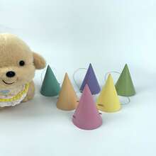 6/12PCS Macaron Solid Color Mini Party Hats, Cute Paper Party Hats For Pets, Flat Packed, Easy To Assemble - One Size Fits All - View 5