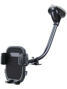 Long Arm Gooseneck Adjustable Car Phone Holder - Strong Suction Cup, 360° Rotatable, ABS Material - Universal Smartphone Compatible & Enhanced Grip - Black - View 3