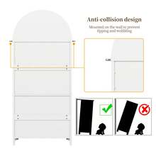 Tall Cabinet With Drawers And Doors, Free Standing Tall Arch Storage Unit For Kitchen And Living - 白色 - 查看 9