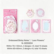 Lembar Memo Timbul – Seri "Lace Tribute": Desain Segar dan Feminin dengan Pola Renda yang Halus - Satu-Ukuran - View 15