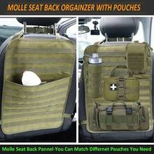 1pc Oxford Cloth MOLLE Tactical Car Seat Back Organizer, Black Wear Resistant Adjustable Vehicle Rear Seat Storage Panel For Self-Driving Off-Road - Multicolor - View 2