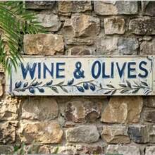 2D Flat Print, 1pc Vintage Greek Wine And Olive Acrylic Sign - Farmhouse Style Wall Decor, Suitable For Cafe, Garage, Farmhouse, Porch, Kitchen, Garden - Summer Holiday Gift - Multicolor - View 5
